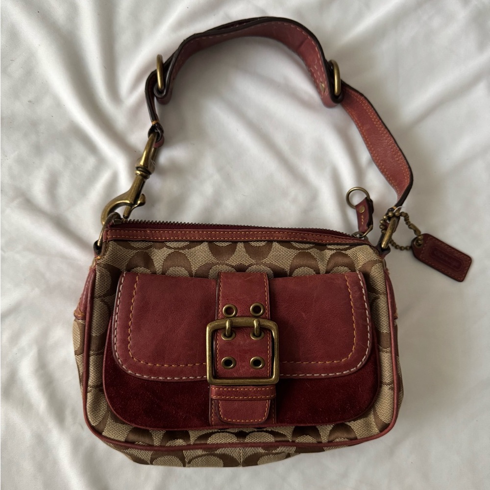 Coach Red and Tan Women's Bag Like New